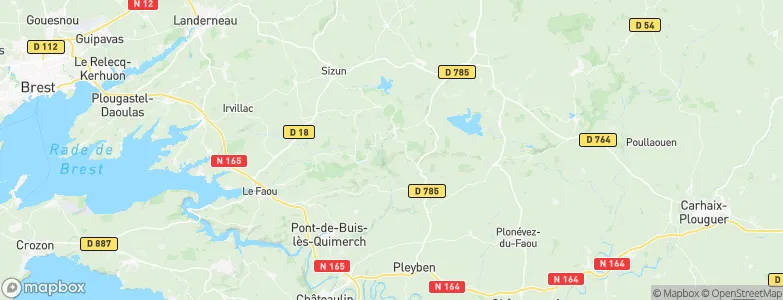 Finistère, France Map