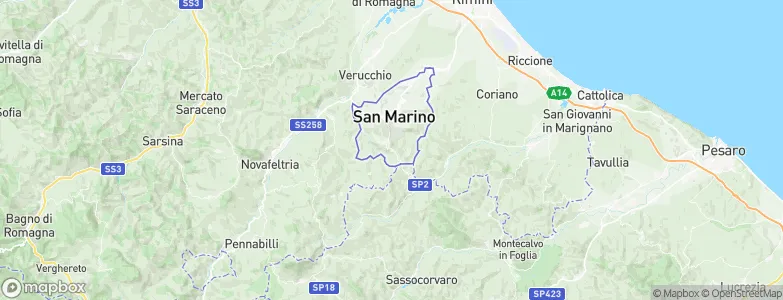 Fiorentino, San Marino Map