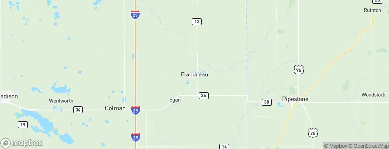 Flandreau, United States Map