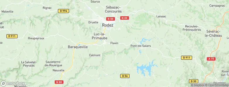 Flavin, France Map