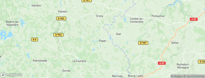 Flayat, France Map