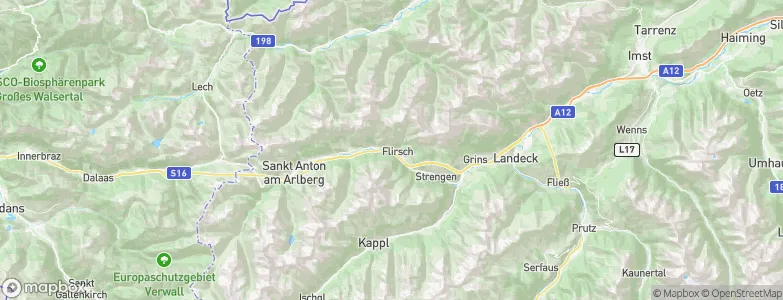Flirsch, Austria Map