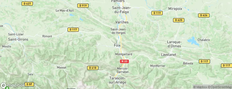 Foix, France Map