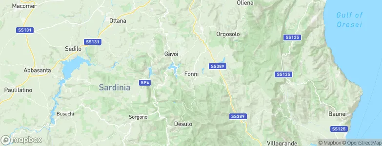 Fonni, Italy Map