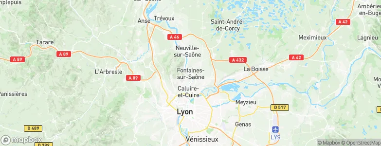 Fontaines-sur-Saône, France Map