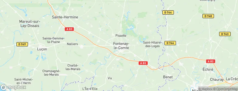 Fontenay-le-Comte, France Map