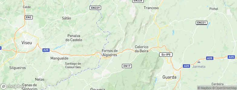 Fornos de Algodres Municipality, Portugal Map