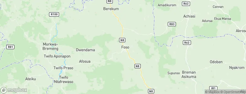 Foso, Ghana Map