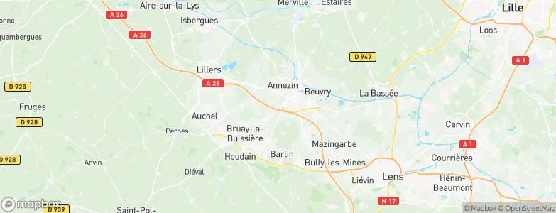 Fouquières-lès-Béthune, France Map