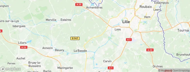 Fournes-en-Weppes, France Map