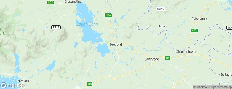 Foxford, Ireland Map