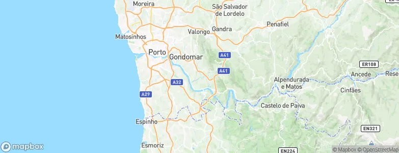 Foz do Sousa, Portugal Map