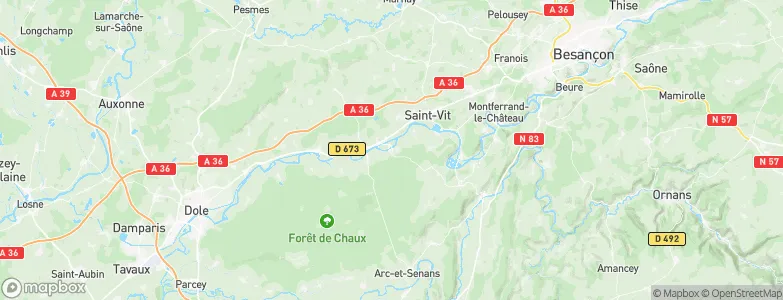 Fraisans, France Map