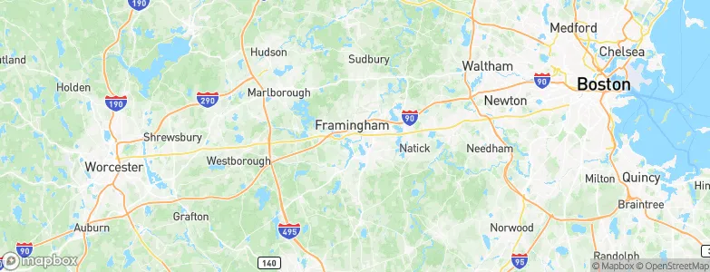 Framingham Center, United States Map