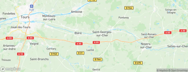 Francueil, France Map