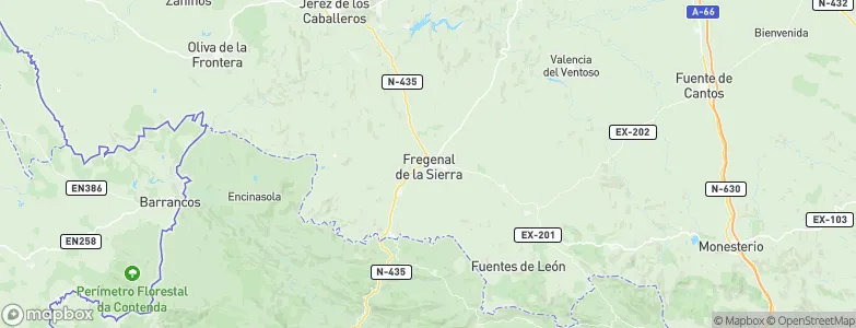 Fregenal de la Sierra, Spain Map