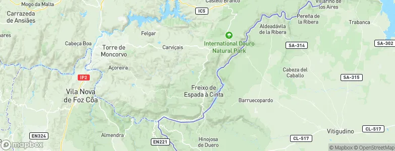 Freixo de Espada à Cinta Municipality, Portugal Map