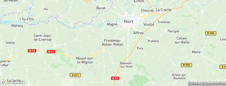 Frontenay-Rohan-Rohan, France Map