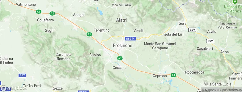 Frosinone, Italy Map