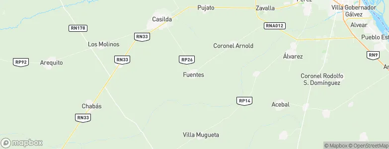 Fuentes, Argentina Map