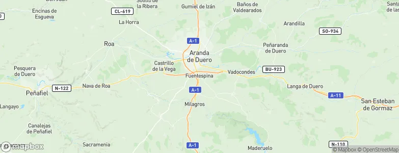 Fuentespina, Spain Map