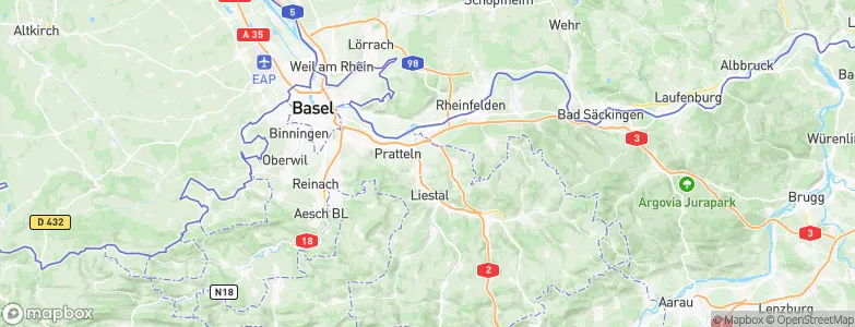 Füllinsdorf, Switzerland Map