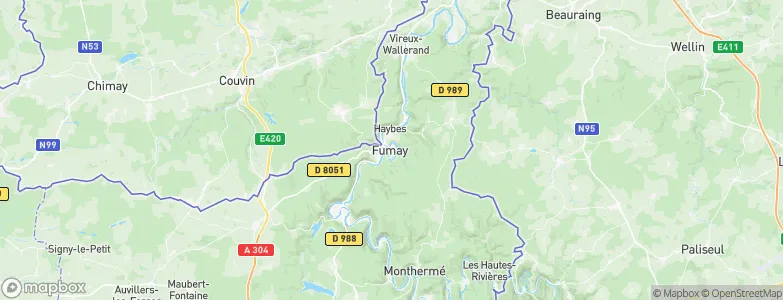 Fumay, France Map