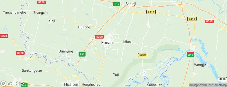 Funan Chengguanzhen, China Map