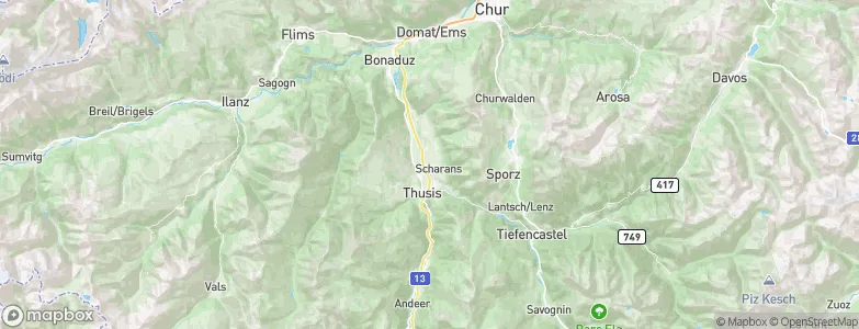 Fürstenau, Switzerland Map