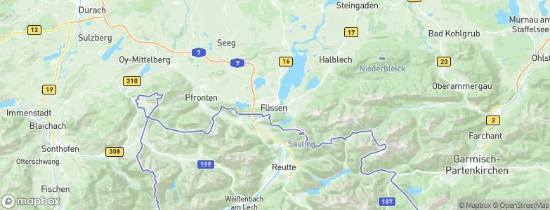 Füssen, Germany Map