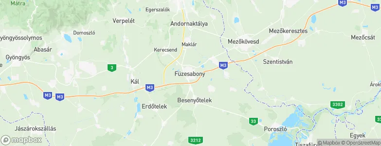 Füzesabony, Hungary Map