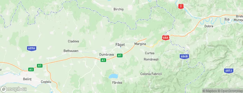 Făget, Romania Map