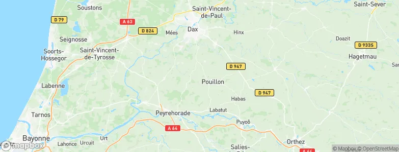Gaas, France Map