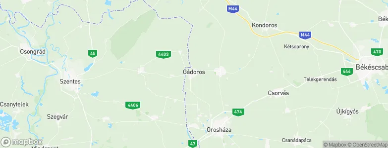 Gádoros, Hungary Map