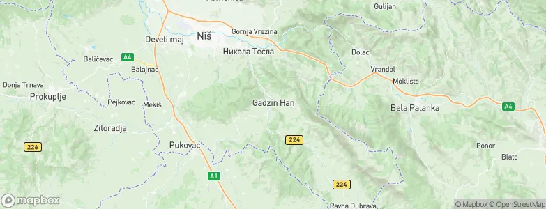 Gadžin Han, Serbia Map
