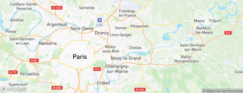 Gagny, France Map