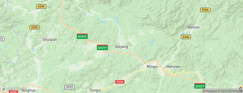 Gaiyang, China Map