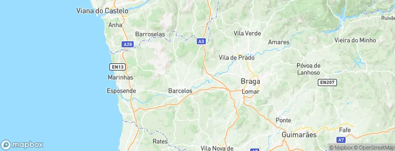 Galegos, Portugal Map