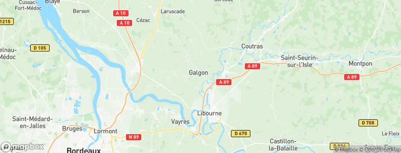 Galgon, France Map