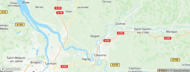 Galgon, France Map