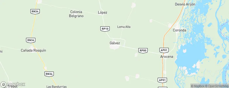 Gálvez, Argentina Map