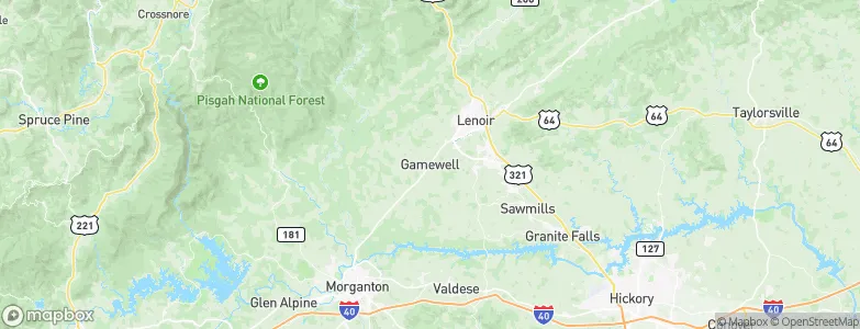 Gamewell, United States Map