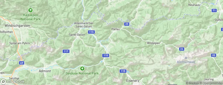 Gams bei Hieflau, Austria Map