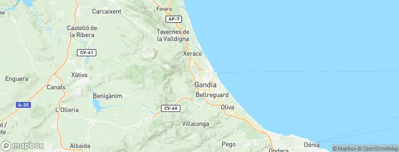 Gandia, Spain Map