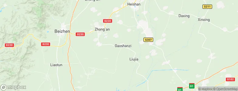 Gaoshanzi, China Map
