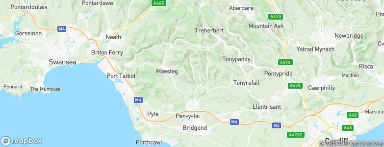 Garw Valley, United Kingdom Map