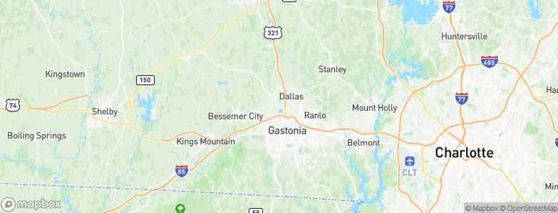 Gaston County, United States Map