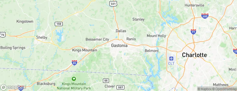 Gastonia, United States Map