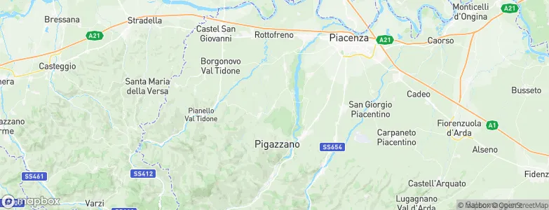 Gazzola, Italy Map