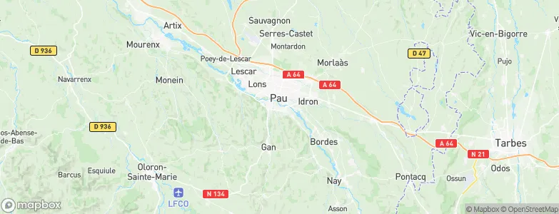 Gelos, France Map